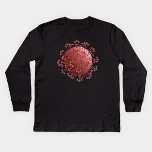 Red coronavirus bacteria object Kids Long Sleeve T-Shirt